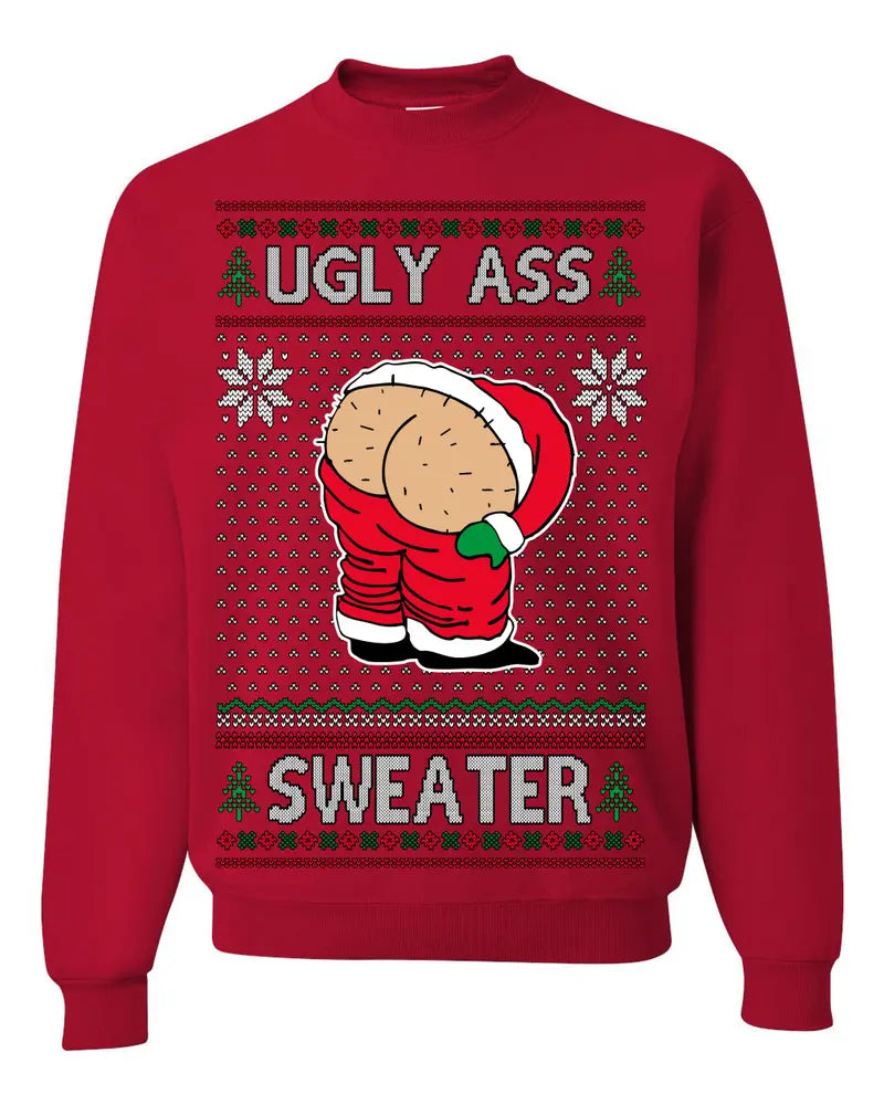 Funny Santa Butt Ugly Christmas Hoodie – Naughty Holiday Party Pullover