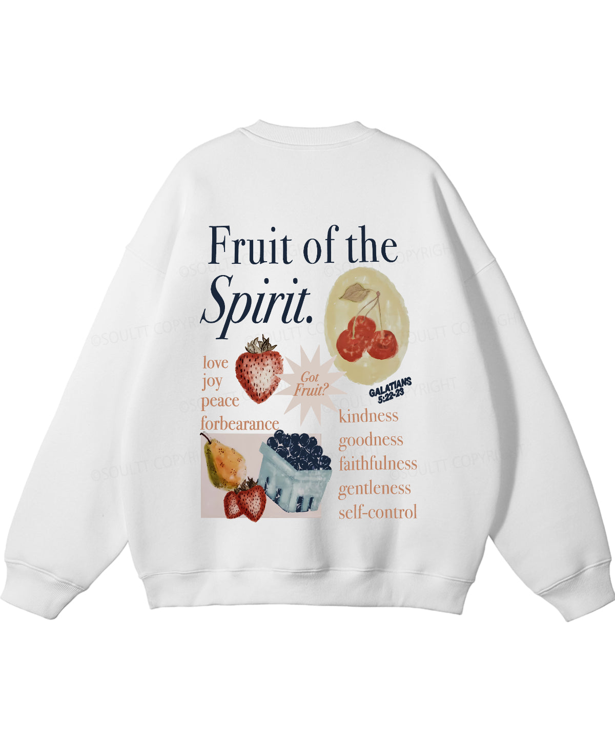 Fruit Of The Spirit Double Sided Christian Sweatshirt