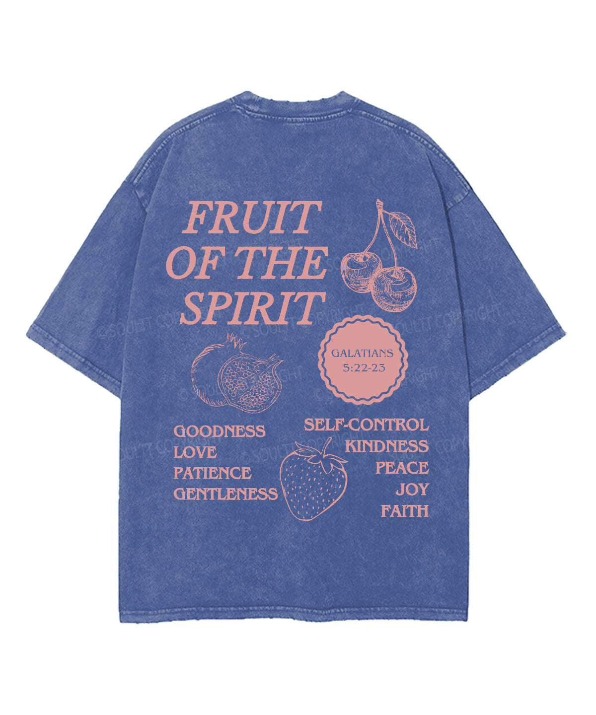 Fruit Of The Spirit Double Sided Unisex Washed Christian T-shirt