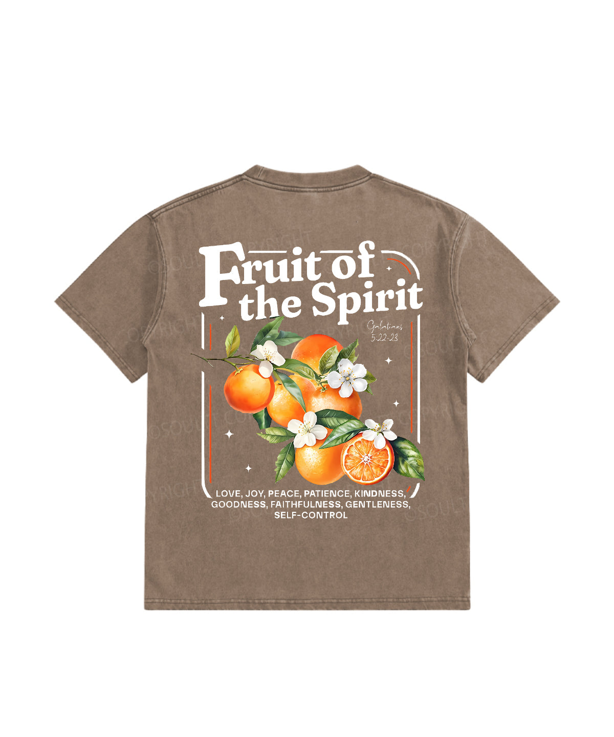 Kids Fruit Of The Spirit Double Sided Washed Christian T-shirt