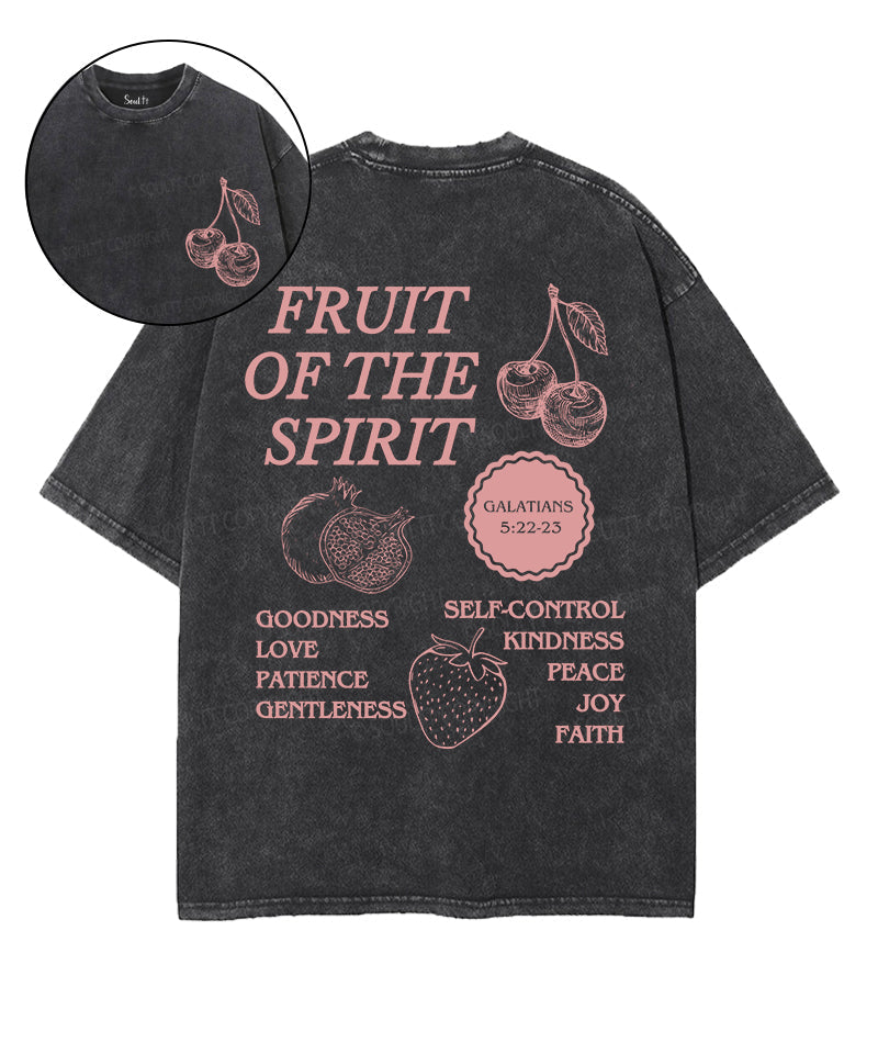 Fruit Of The Spirit Double Sided Unisex Washed Christian T-shirt