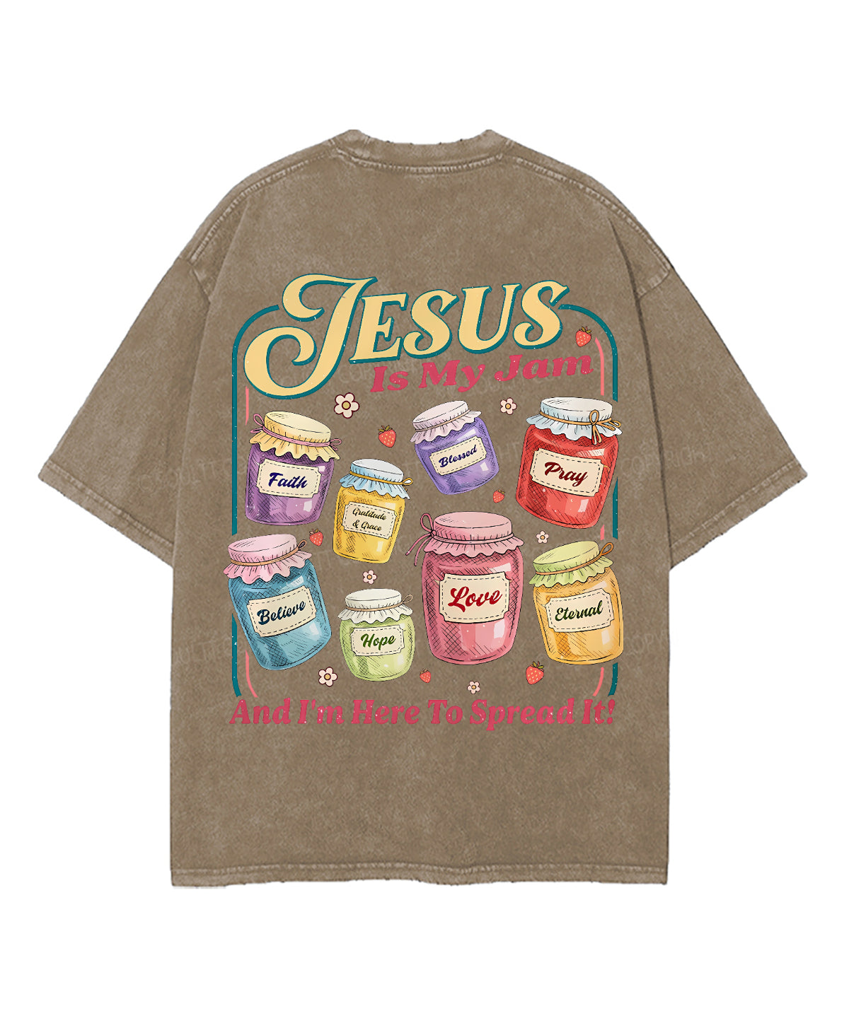 Jesus Is My Jam Double Sided Unisex Washed Christian T-shirt