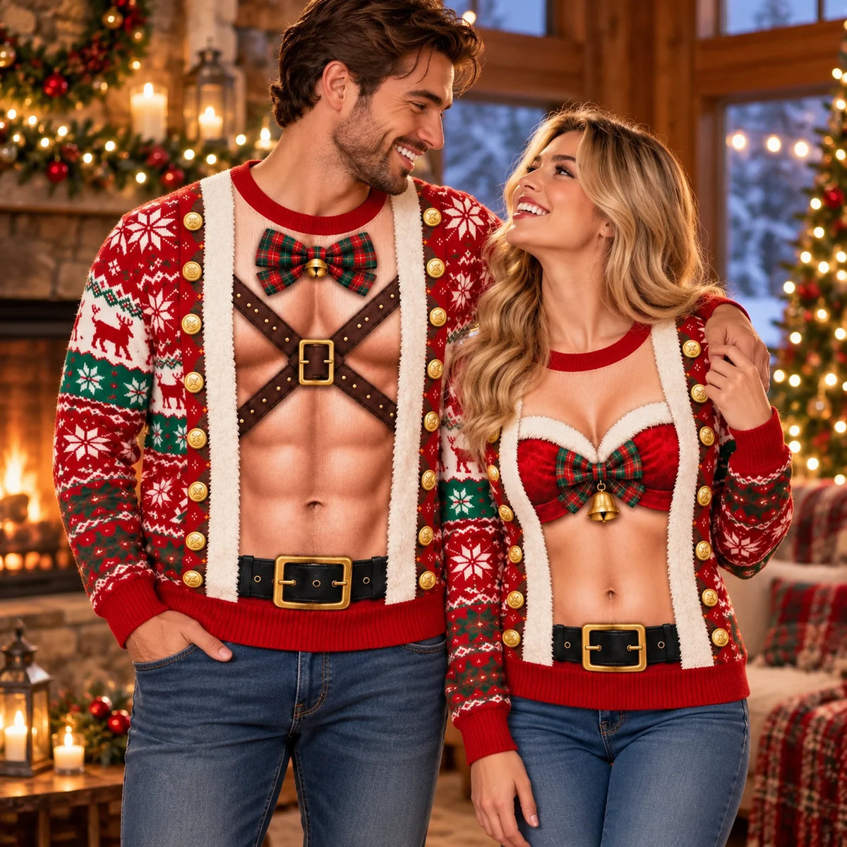 Custom Festive Elf Costume Christmas Gifts - Personalized Ugly Sweatshirt