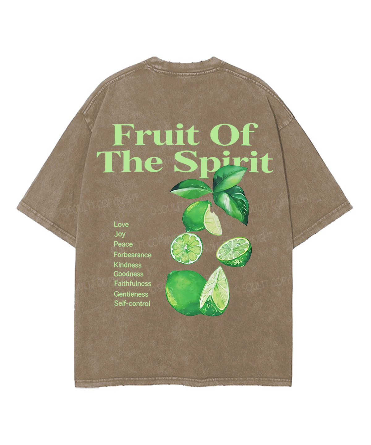 Fruit Of The Spirit Double Sided Unisex Washed Christian T-shirt