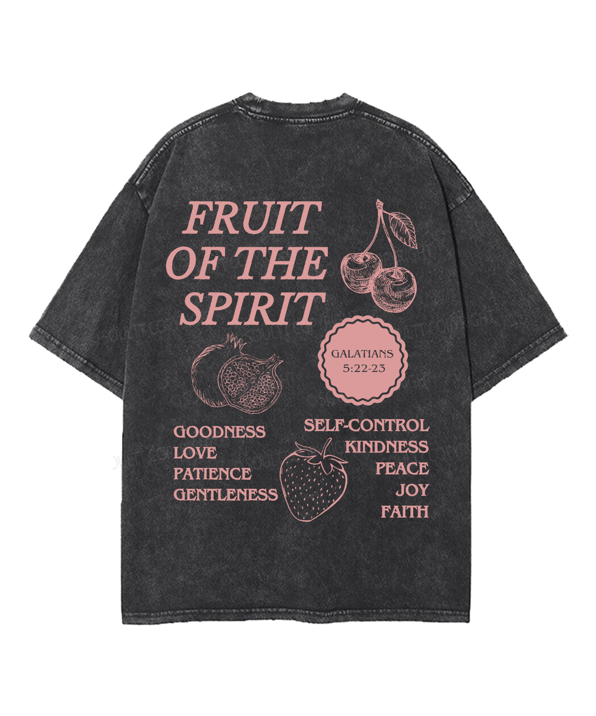 Fruit Of The Spirit Double Sided Unisex Washed Christian T-shirt