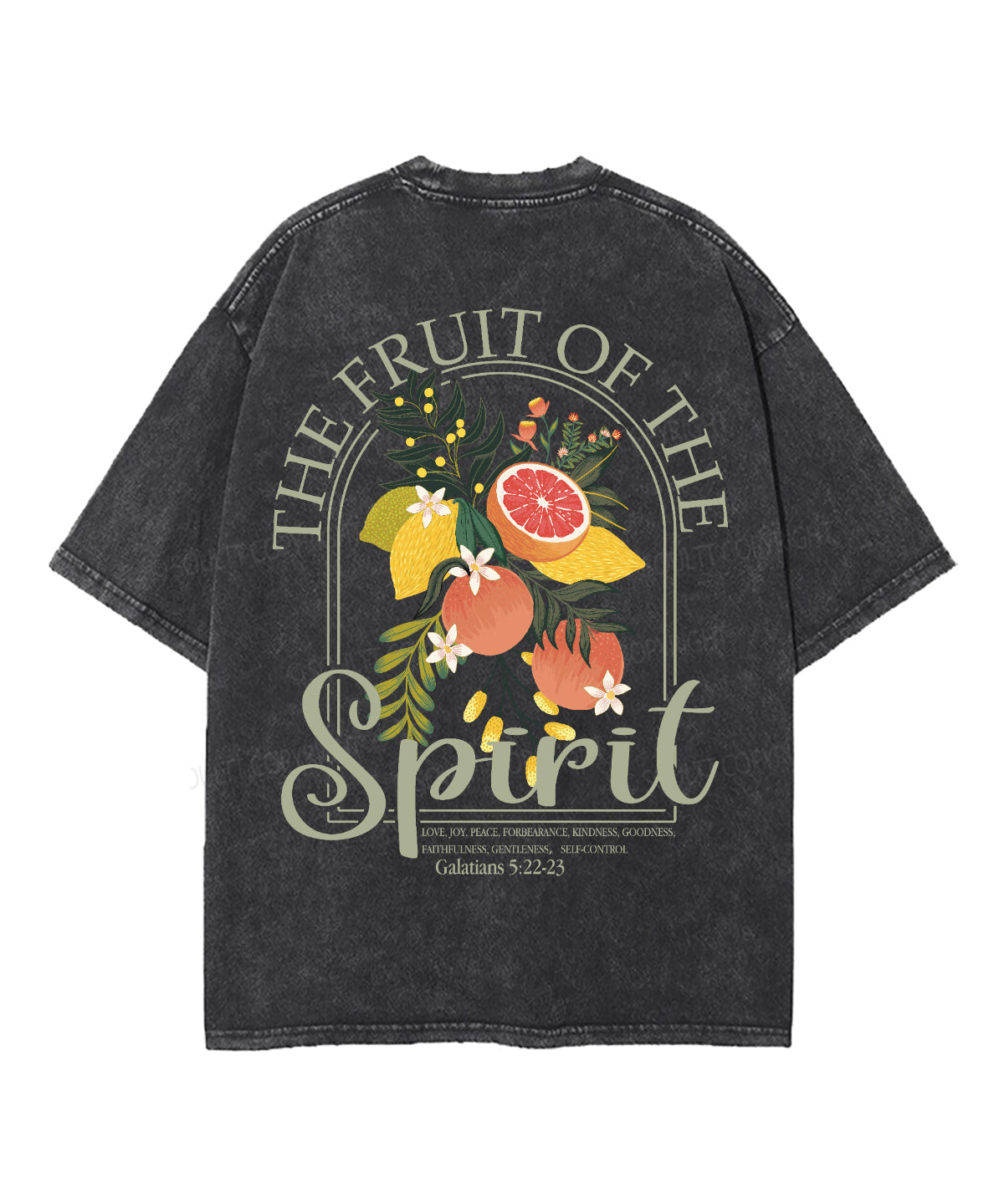 The Fruit Of The Spirit Double Sided Unisex Washed Christian T-shirt