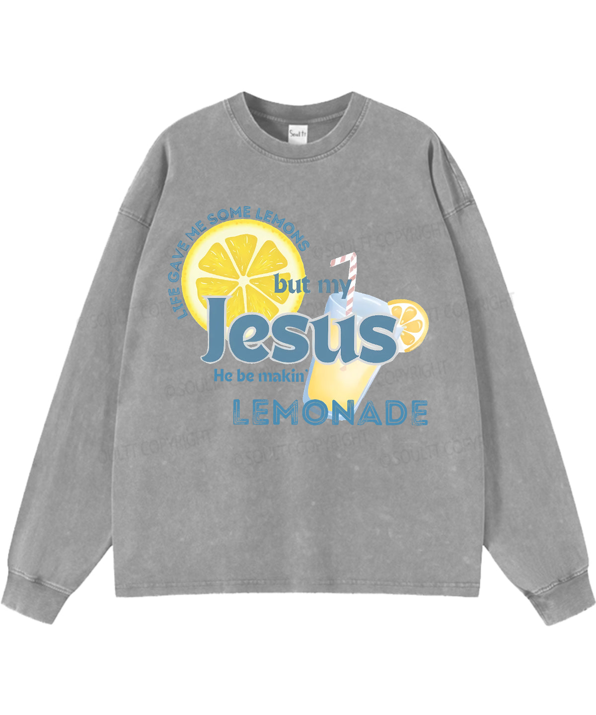 Life gave me some lemons Washed Christian Long-sleeve T-shirt