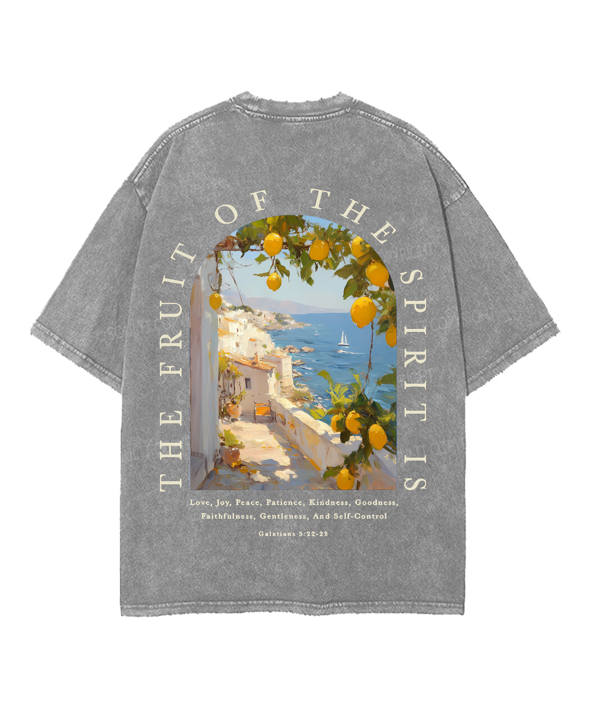 Fruit Of The Spirit Double Sided Unisex Washed Christian T-shirt