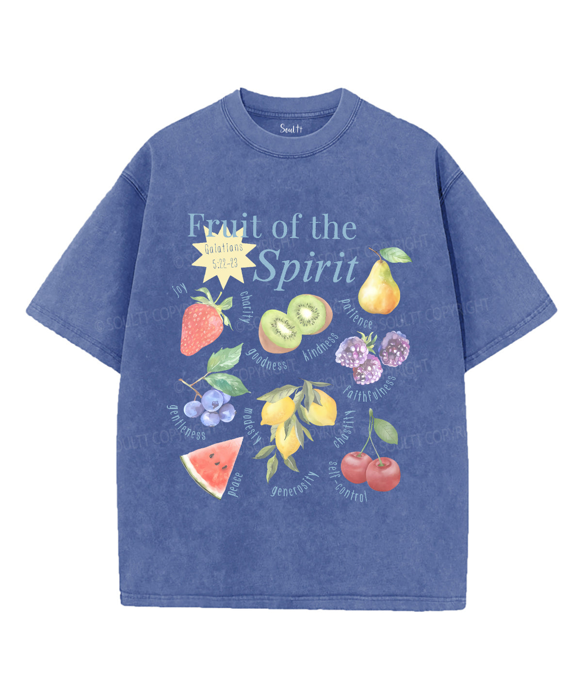 Fruit Of The Spirit Unisex Washed Christian T-shirt