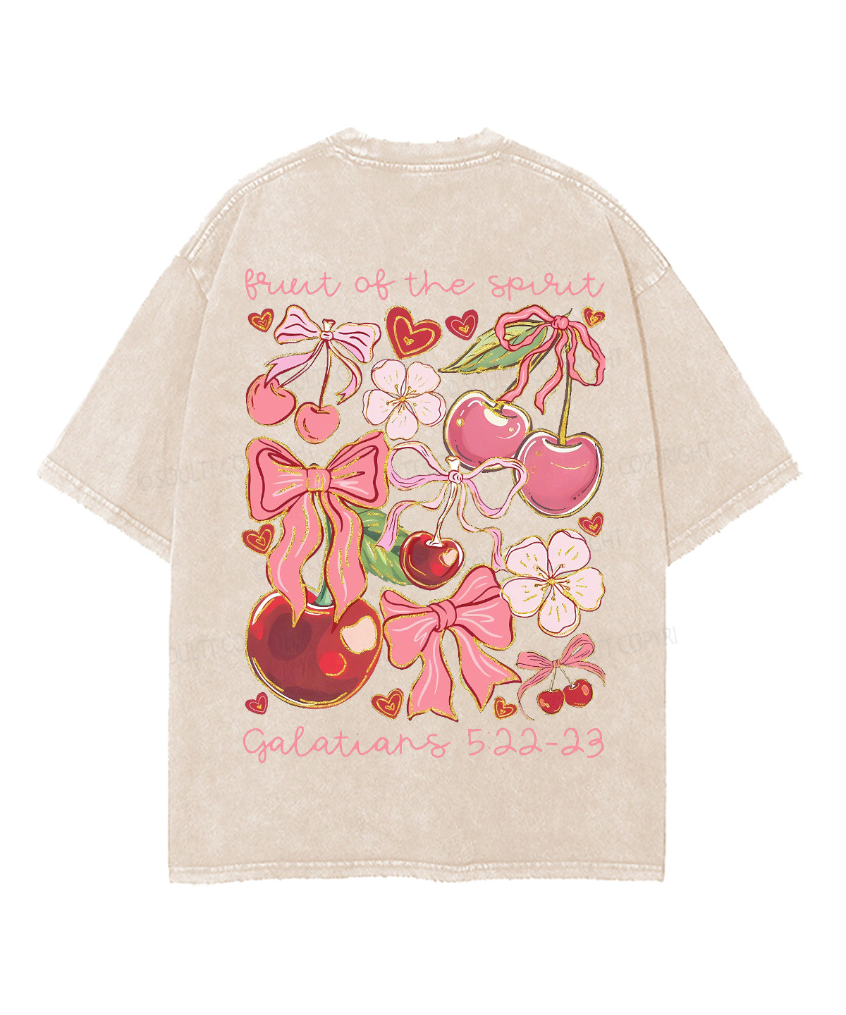 Fruit Of The Spirit Double Sided Unisex Washed Christian T-shirt