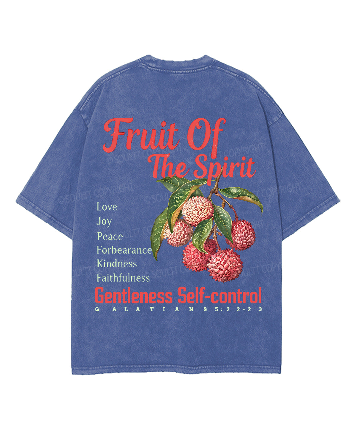 Fruit Of The Spirit Double Sided Unisex Washed Christian T-shirt