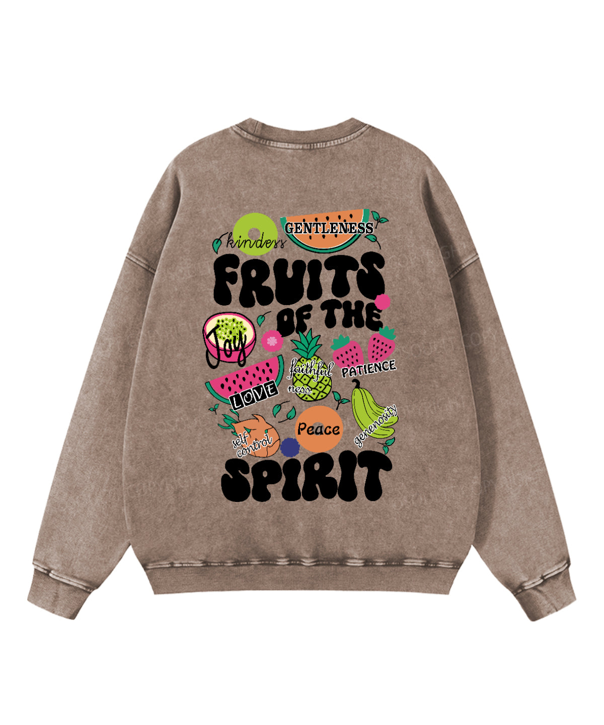 Fruits of the Spirit Double Sided Washed Christian Sweatshirt