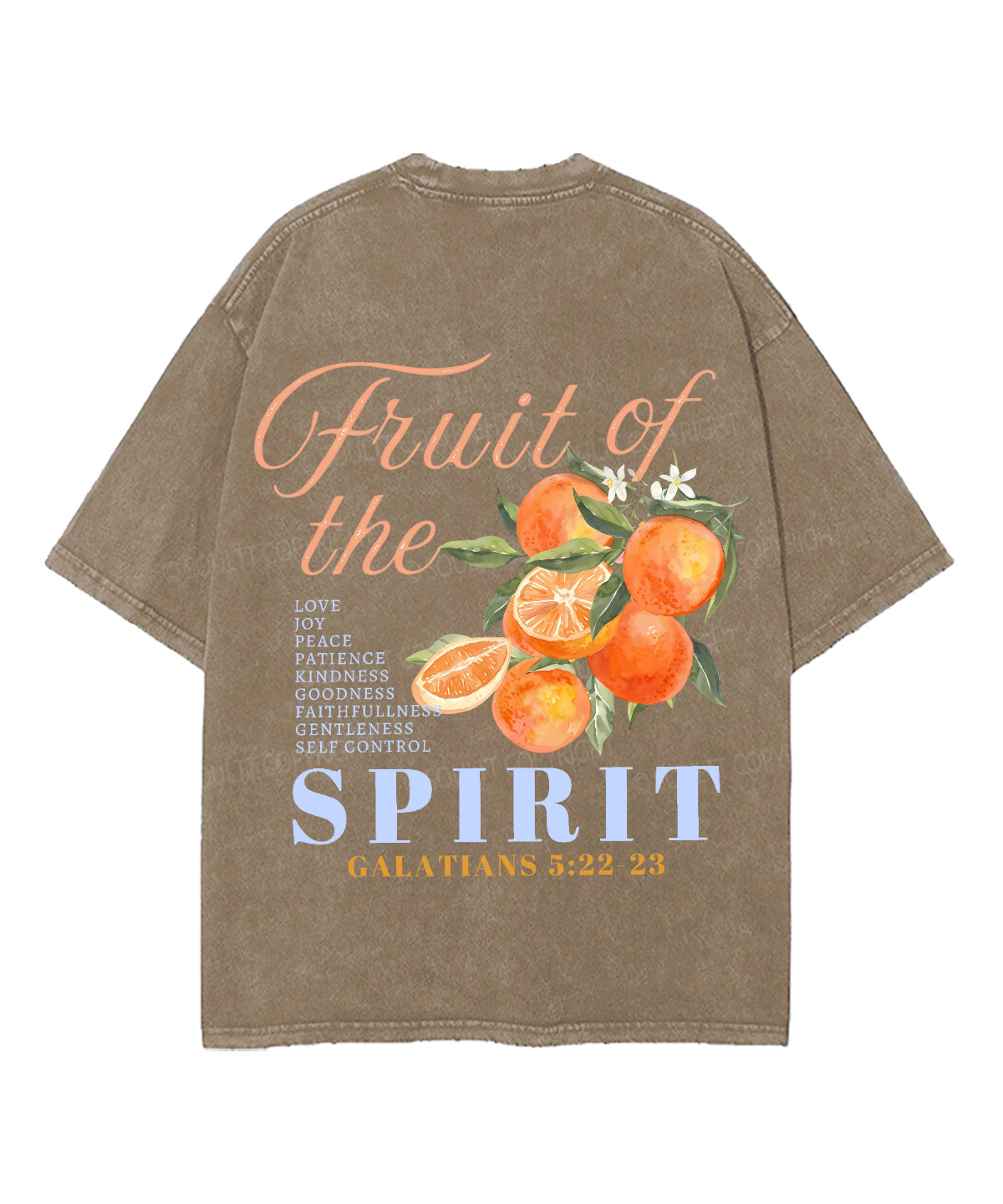 Fruit Of The Spirit Double Sided Unisex Washed Christian T-shirt