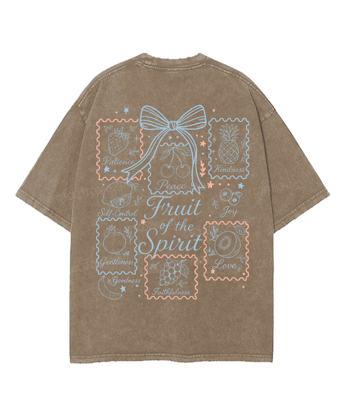 Fruit Of The Spirit Double Sided Unisex Washed Christian T-shirt