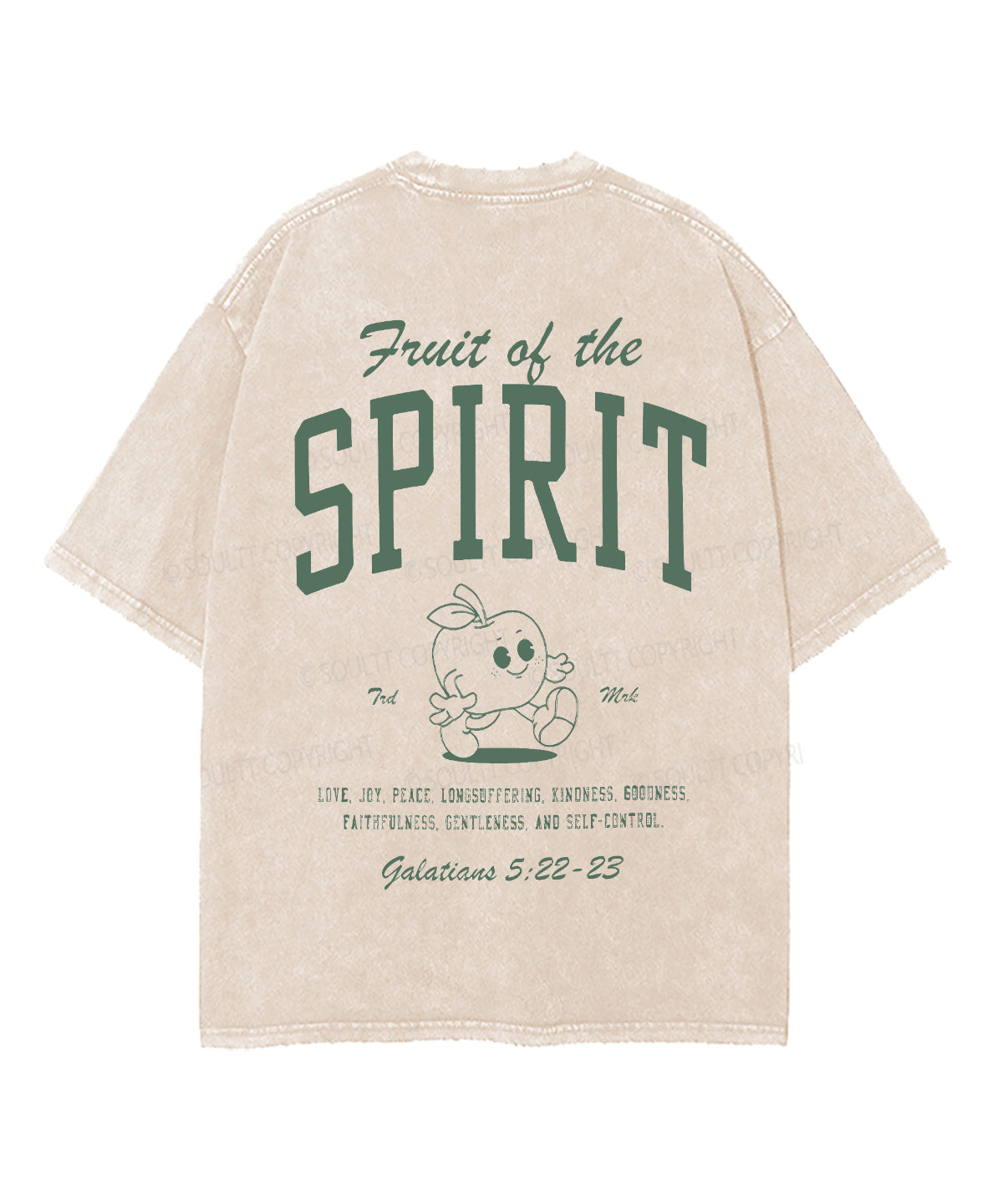 Fruit Of The Spirit Double Sided Unisex Washed Christian T-shirt