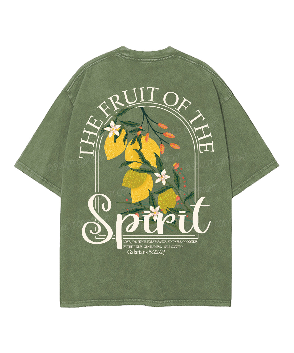 The Fruit Of The Spirit Double Sided Unisex Washed Christian T-shirt