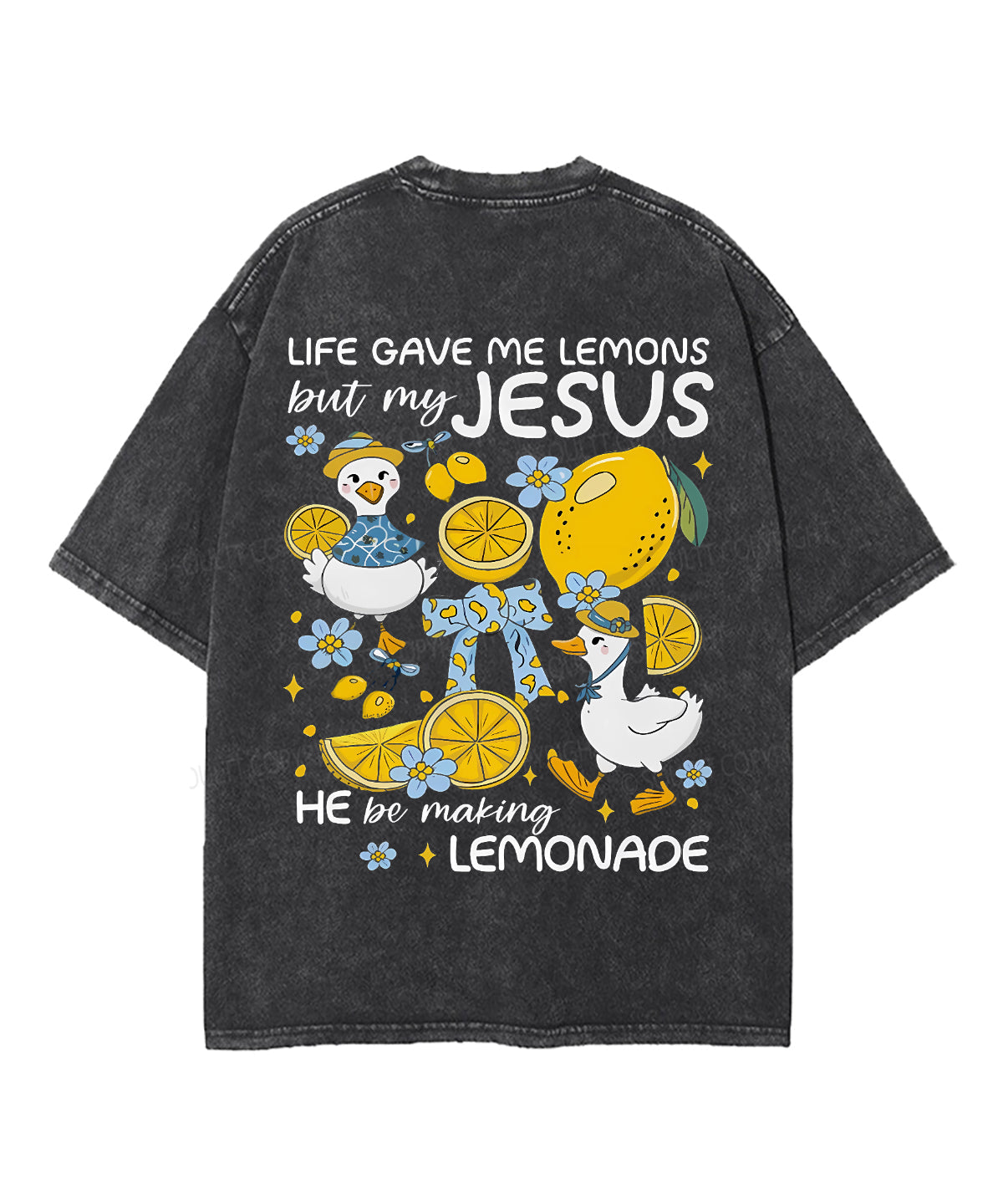 Life Gave Me Some Lemons Double Sided Unisex Washed Christian T-shirt