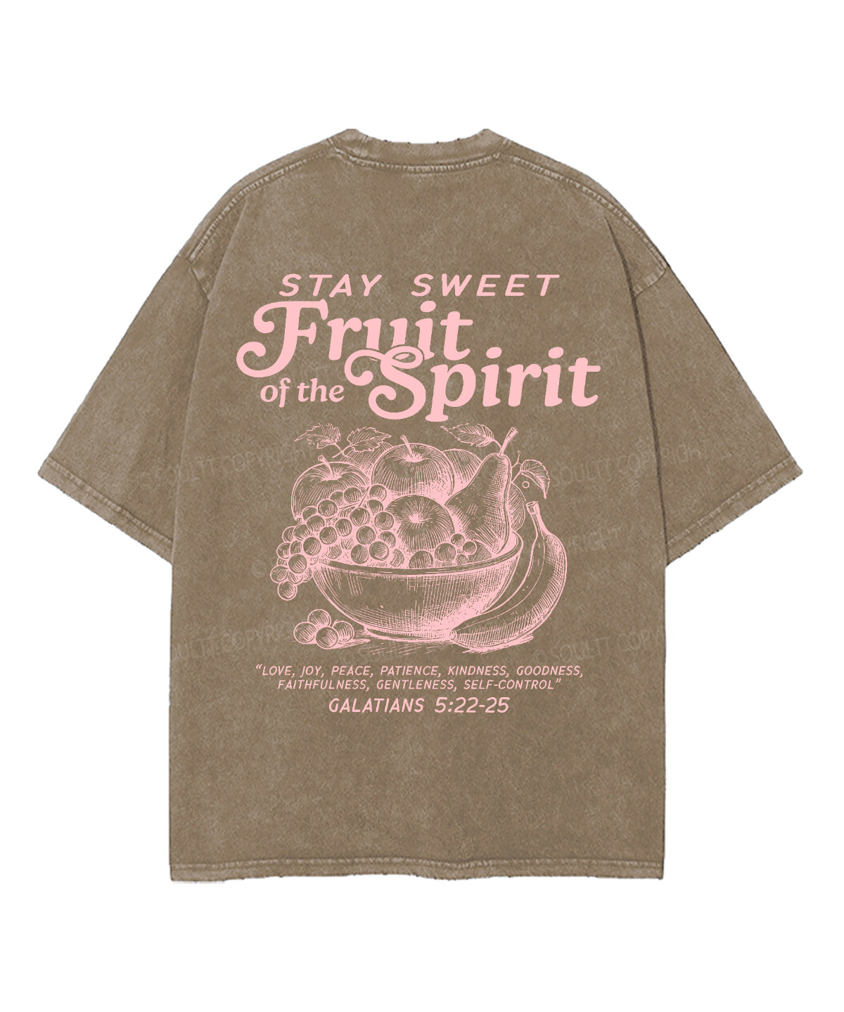 Fruit Of The Spirit Double Sided Unisex Washed Christian T-shirt