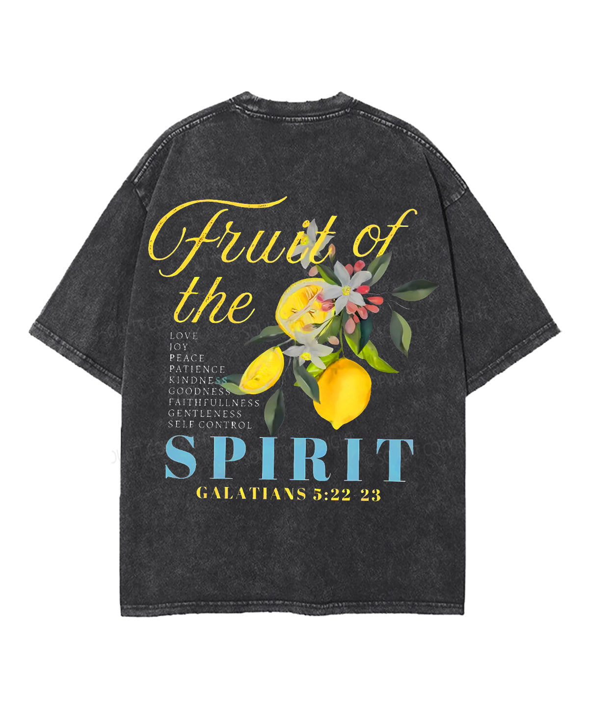 Fruit Of The Spirit Double Sided Unisex Washed Christian T-shirt