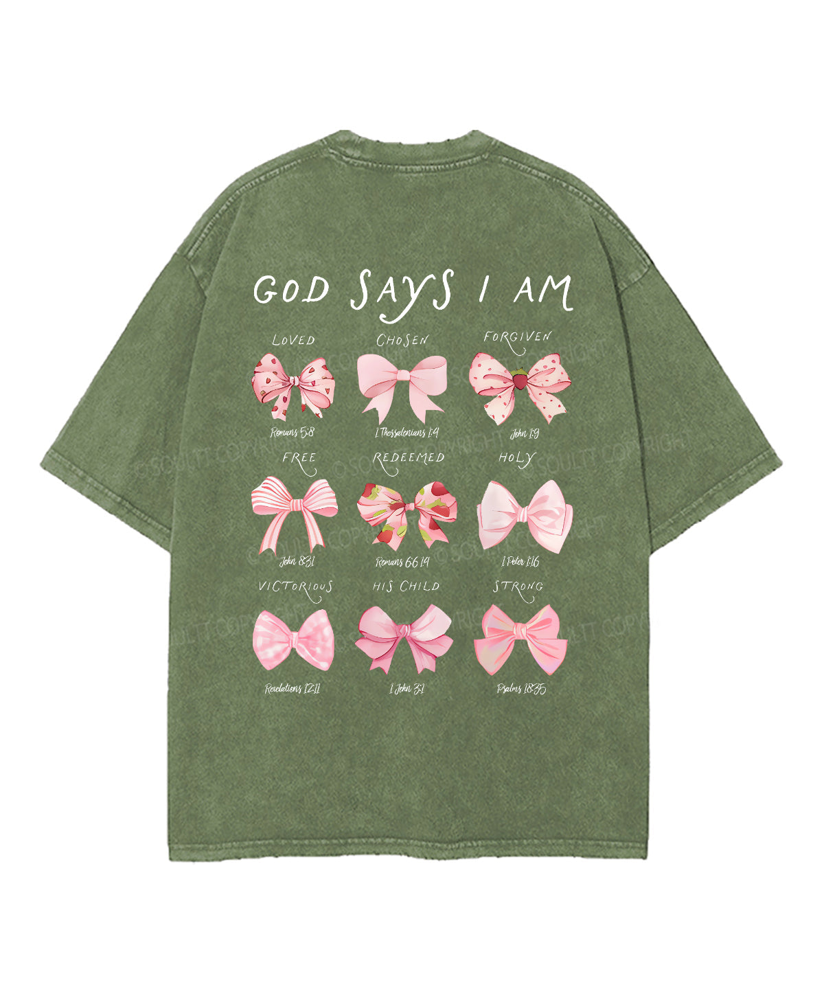 God Says I Am Double Sided Unisex Washed Christian T-shirt
