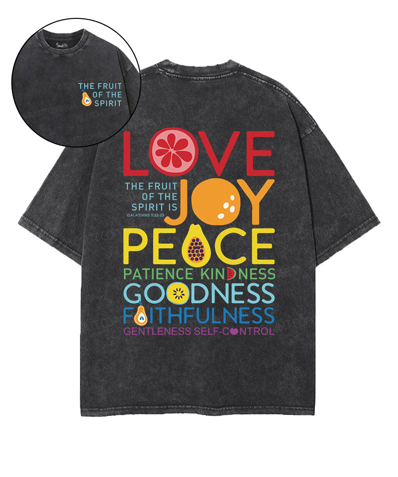 The Fruit Of The Spirit Double Sided Washed Christian T-shirt