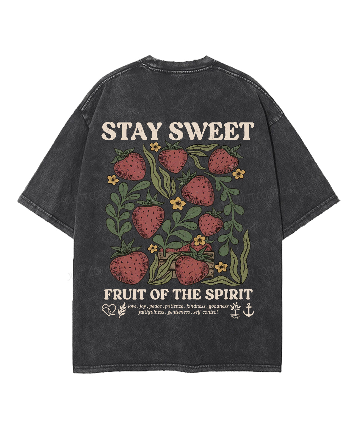 Fruit Of The Spirit Double Sided Unisex Washed Christian T-shirt