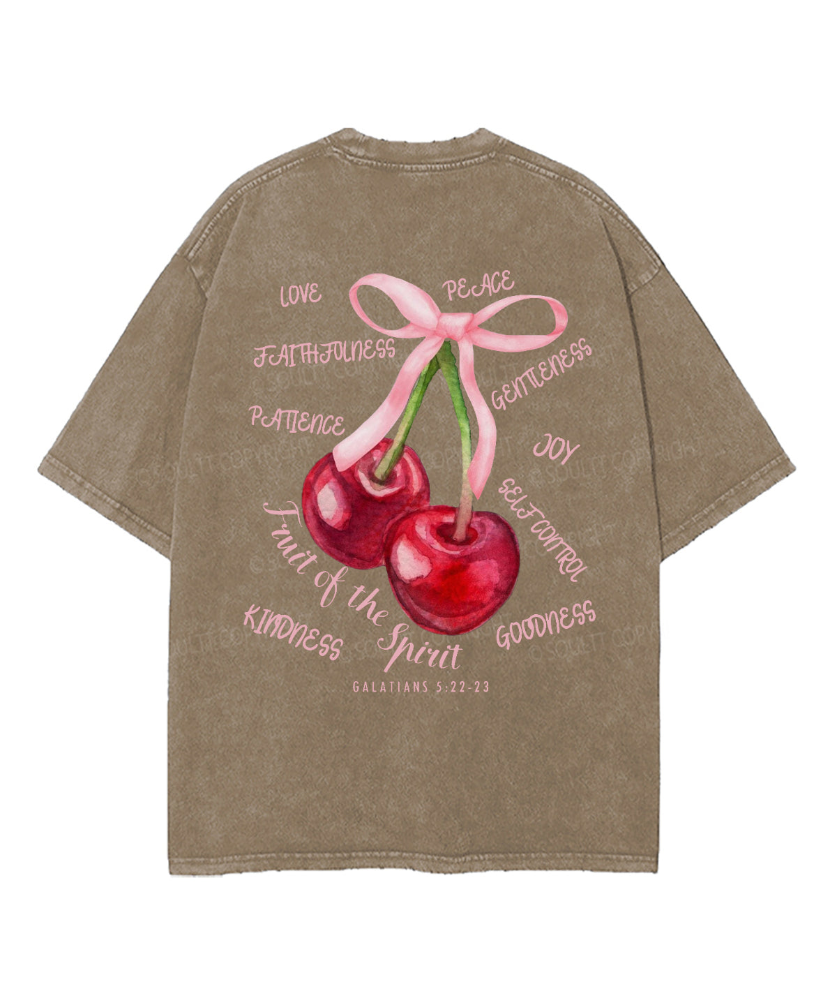 Fruit Of The Spirit Double Sided Washed Christian T-shirt
