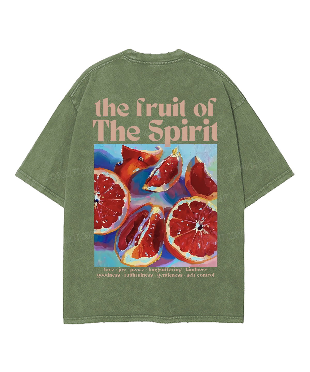 The Fruit Of The Spirit Double Sided Unisex Washed Christian T-shirt