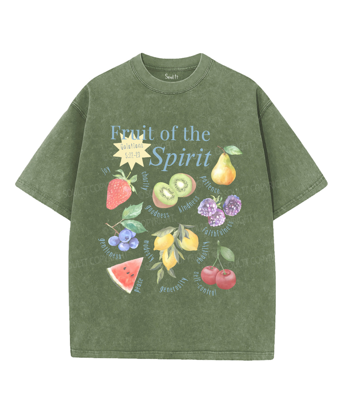 Fruit Of The Spirit Unisex Washed Christian T-shirt