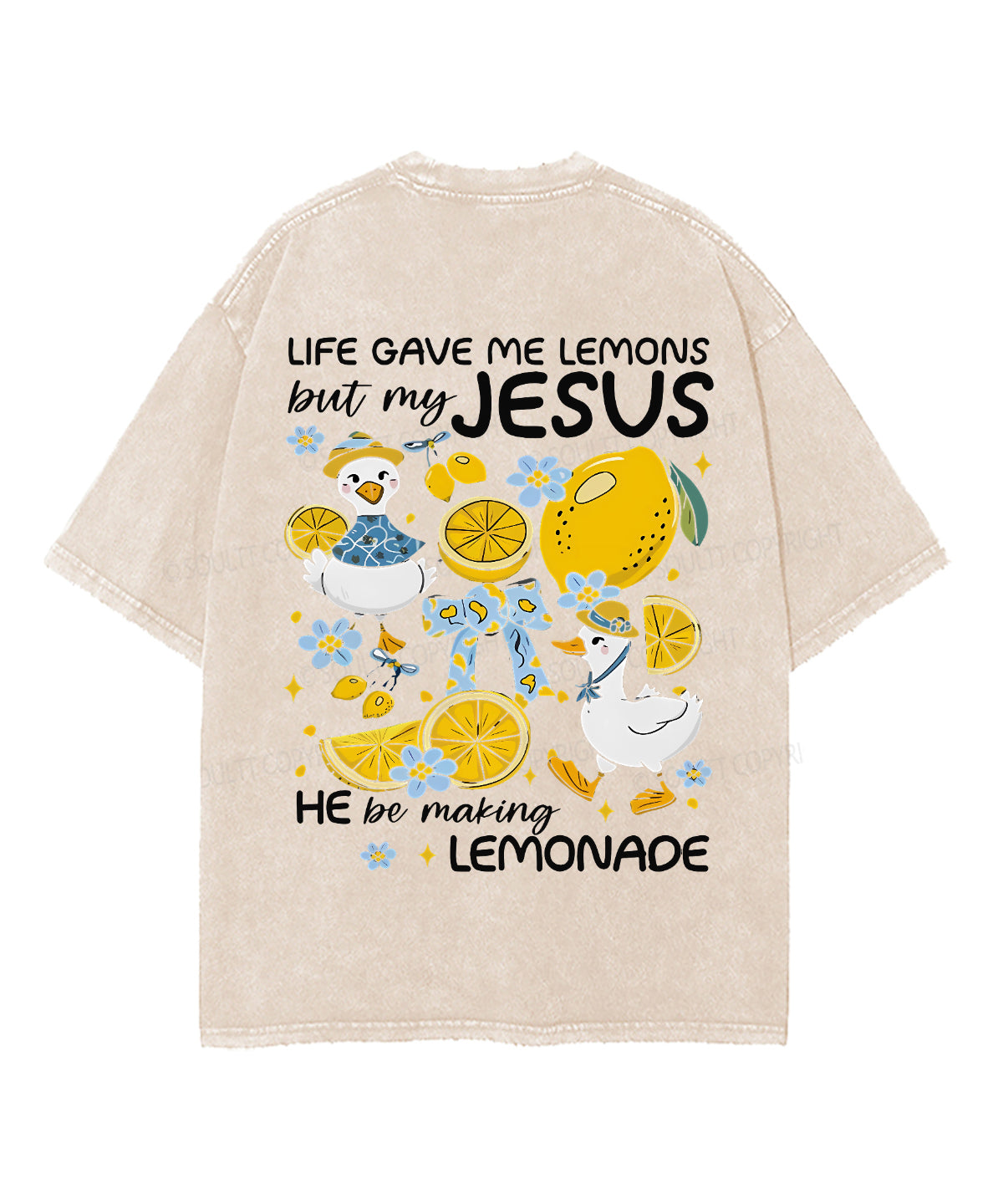 Life Gave Me Some Lemons Double Sided Unisex Washed Christian T-shirt