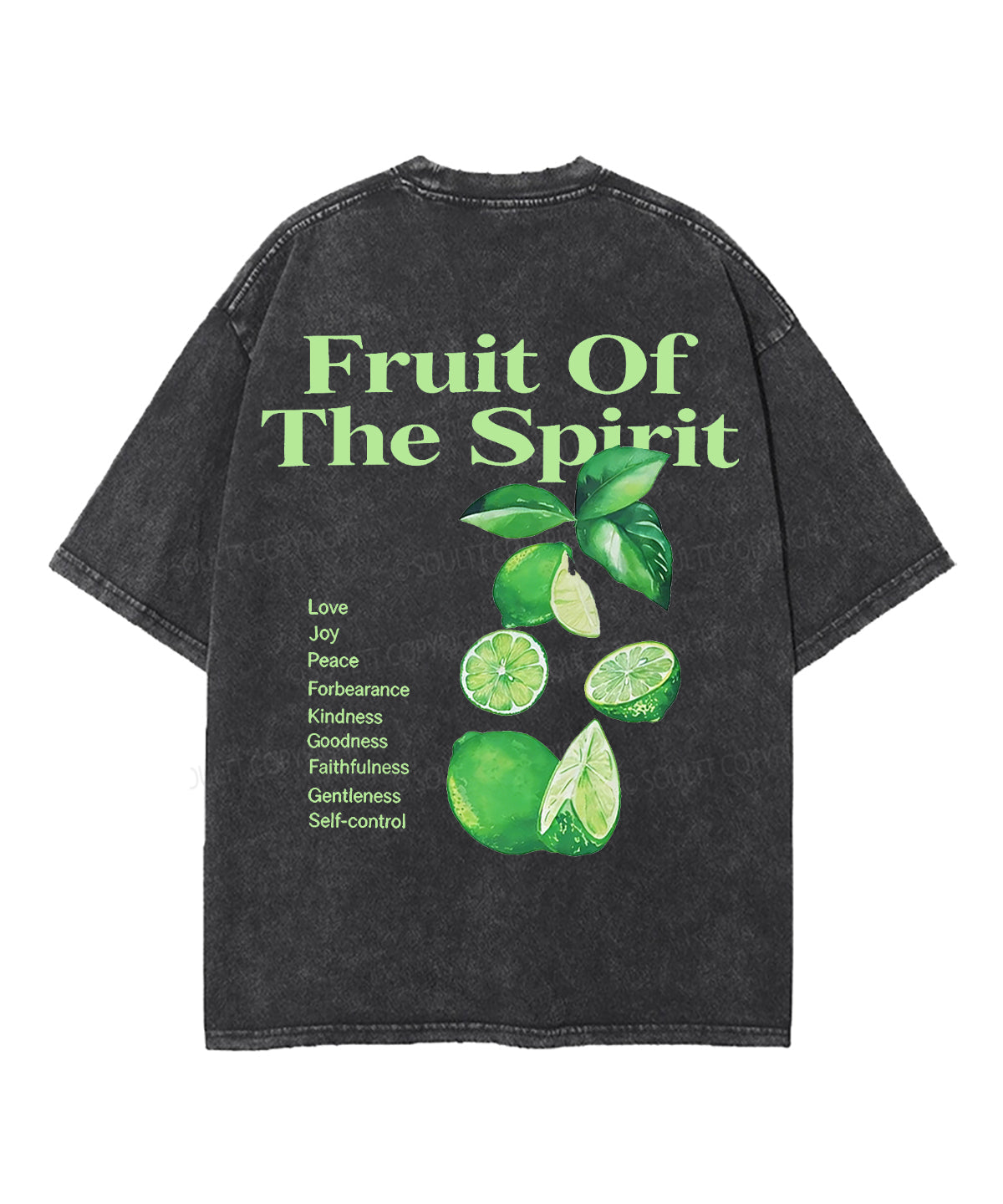 Fruit Of The Spirit Double Sided Unisex Washed Christian T-shirt