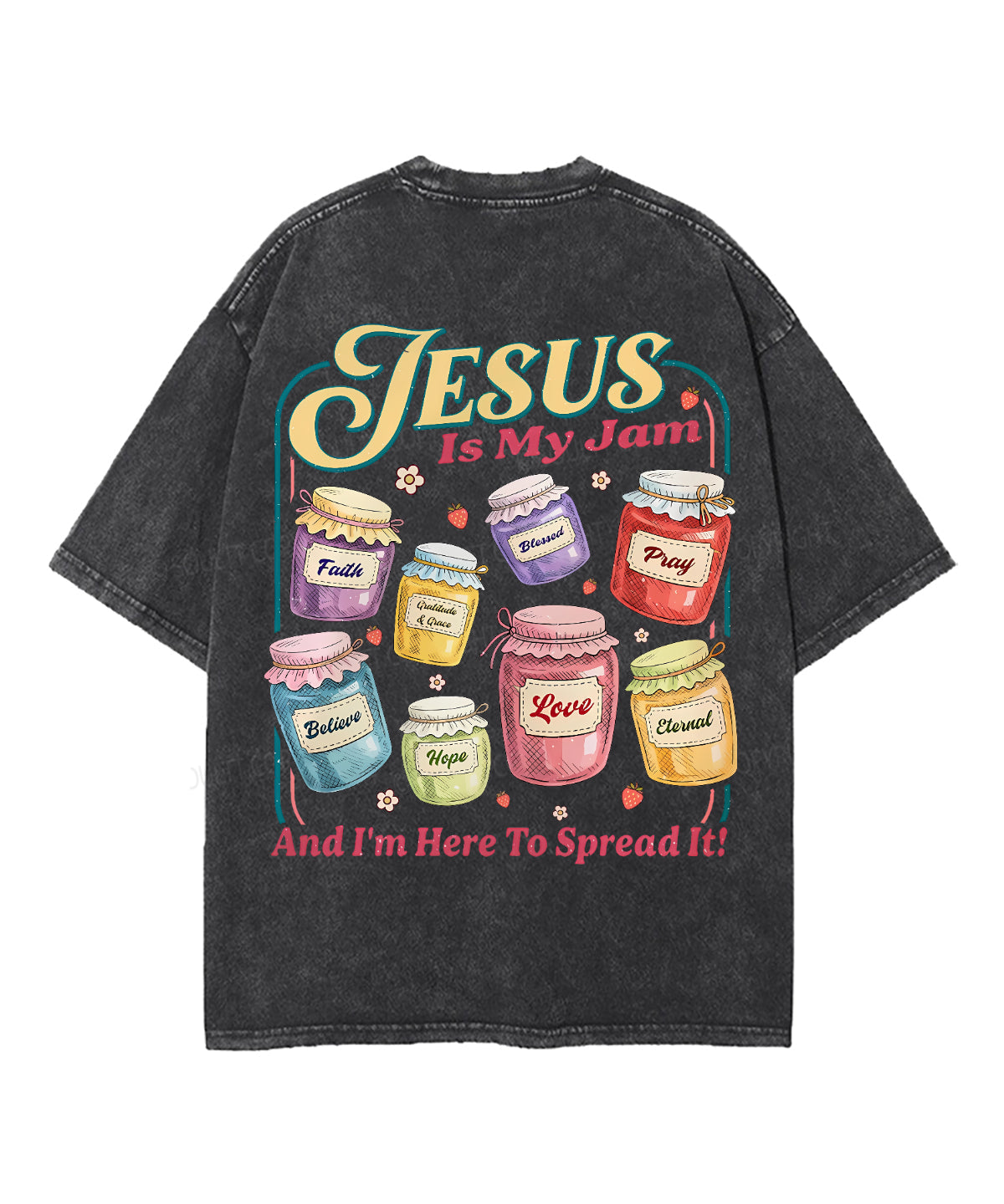 Jesus Is My Jam Double Sided Unisex Washed Christian T-shirt