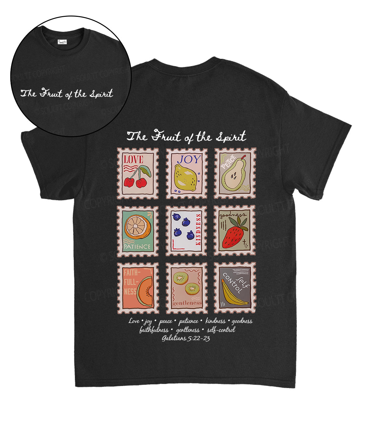 Fruit Of The Spirit Double Sided Unisex Cotton Christian T-Shirt