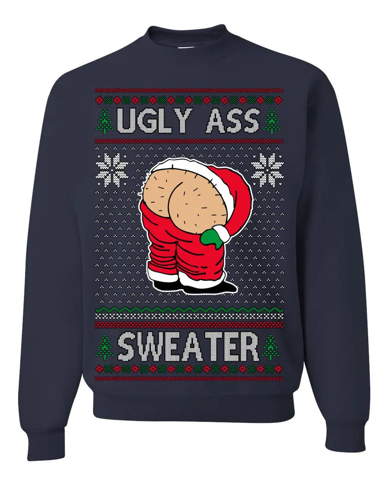 Funny Santa Butt Ugly Christmas Hoodie – Naughty Holiday Party Pullover