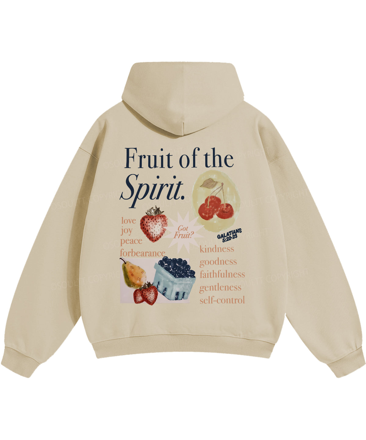 Fruit Of The Spirit Double Sided Christian Hoodie