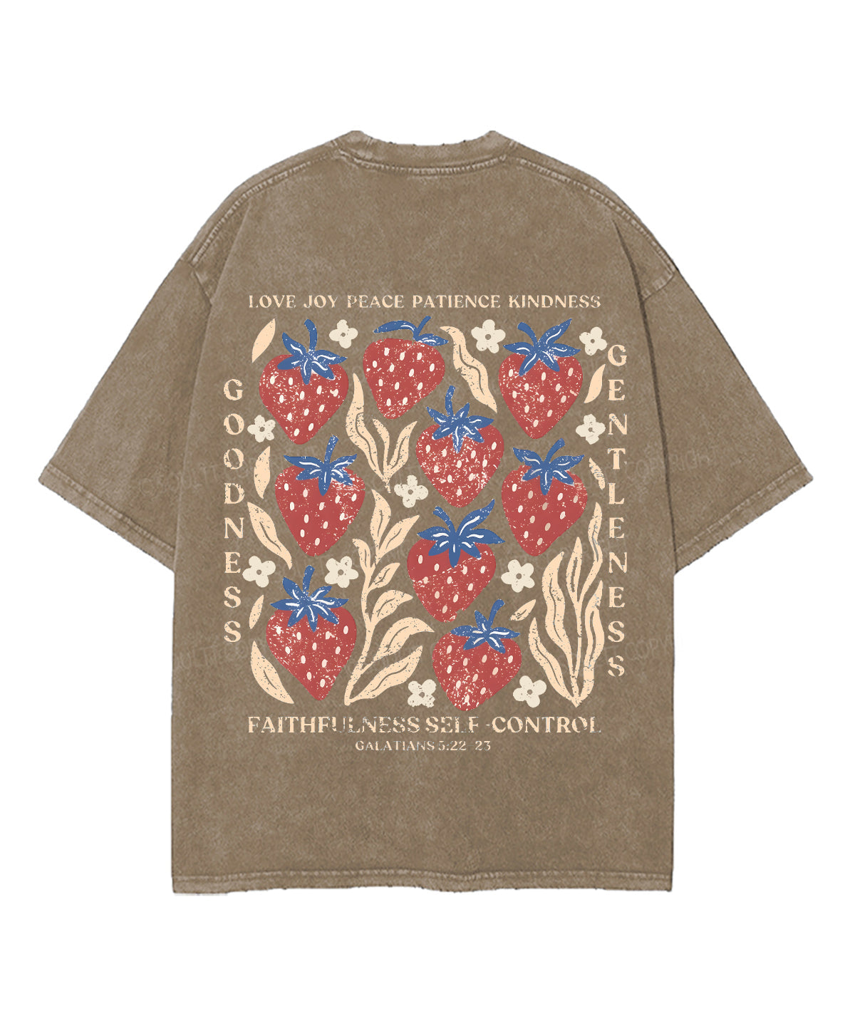 Fruit Of The Spirit Double Sided Unisex Washed Christian T-shirt