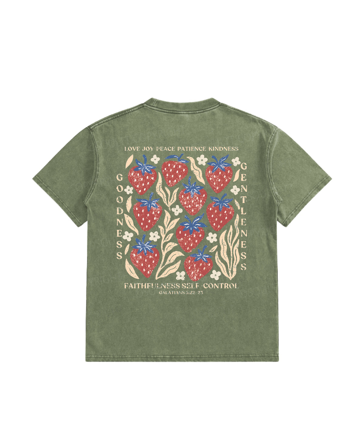 Kids Fruit Of The Spirit Double Sided Washed Christian T-shirt