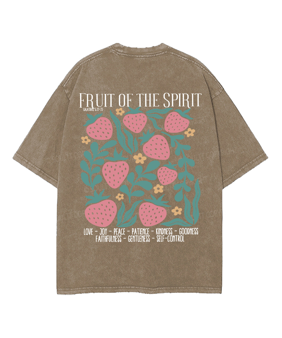 Fruit Of The Spirit Double Sided Unisex Washed Christian T-shirt