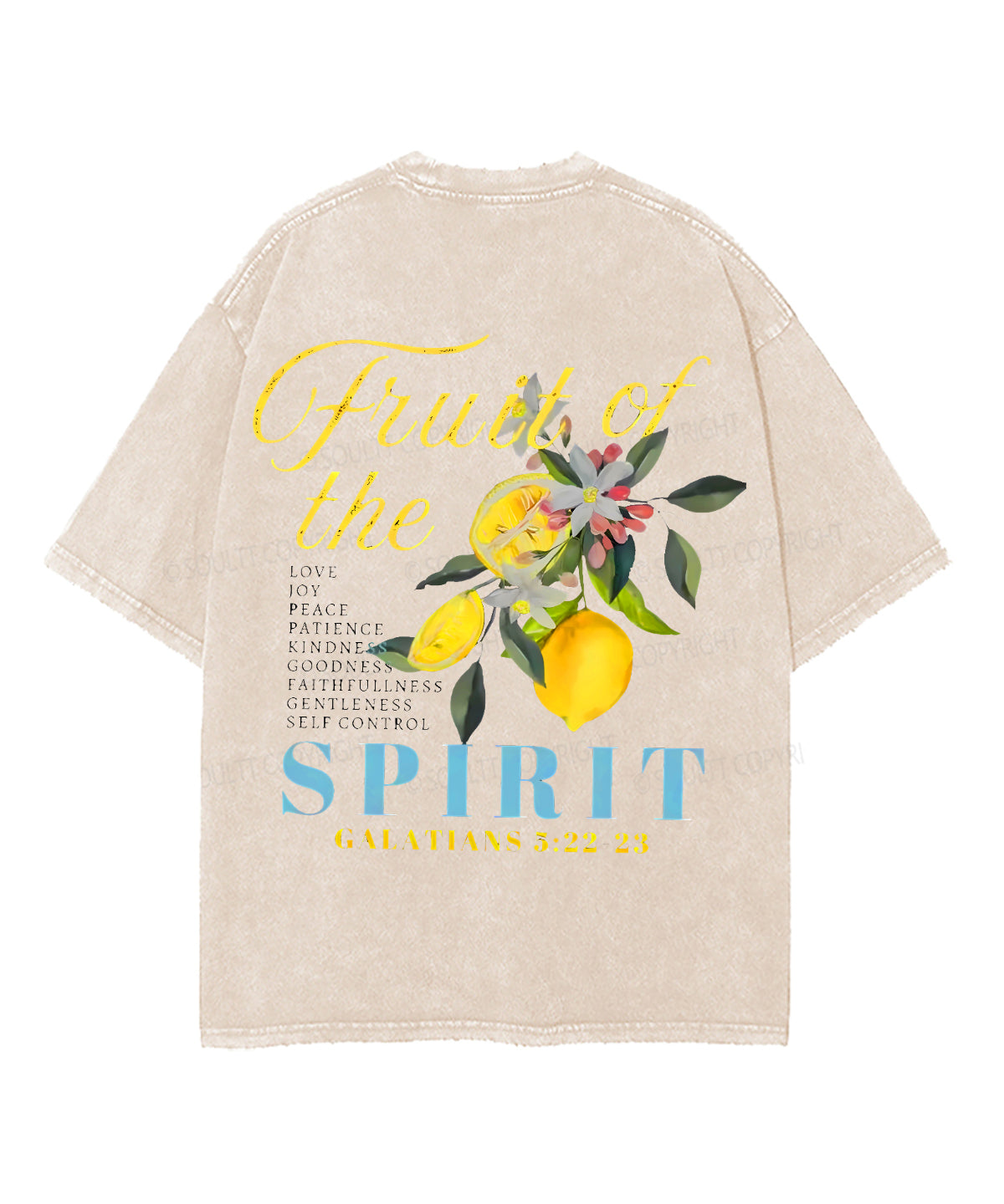 Fruit Of The Spirit Double Sided Unisex Washed Christian T-shirt