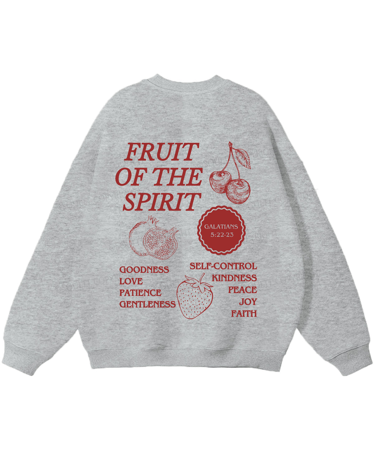 Fruit Of The Spirit Double Sided Christian Sweatshirt