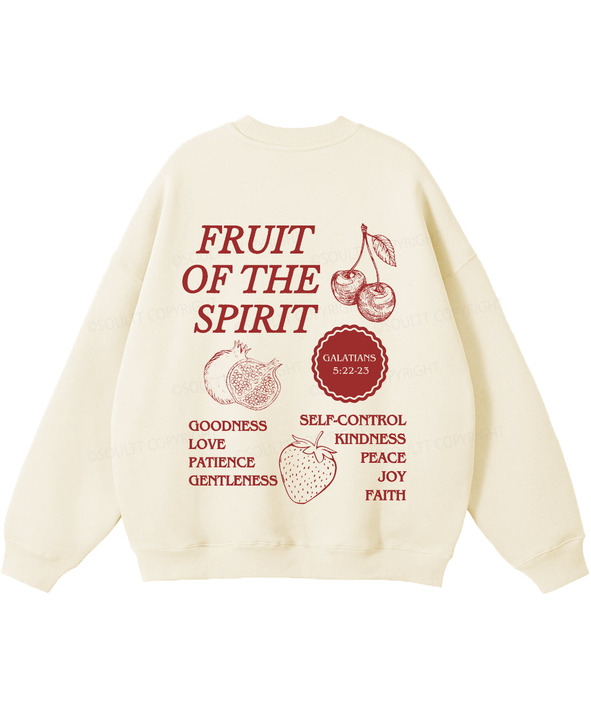 Fruit Of The Spirit Double Sided Christian Sweatshirt