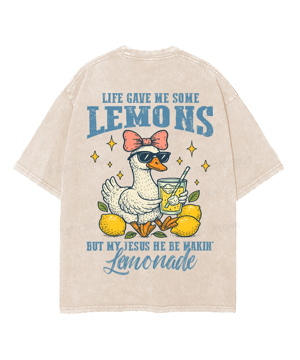 Life Gave Me Some Lemons Double Sided Unisex Washed Christian T-shirt