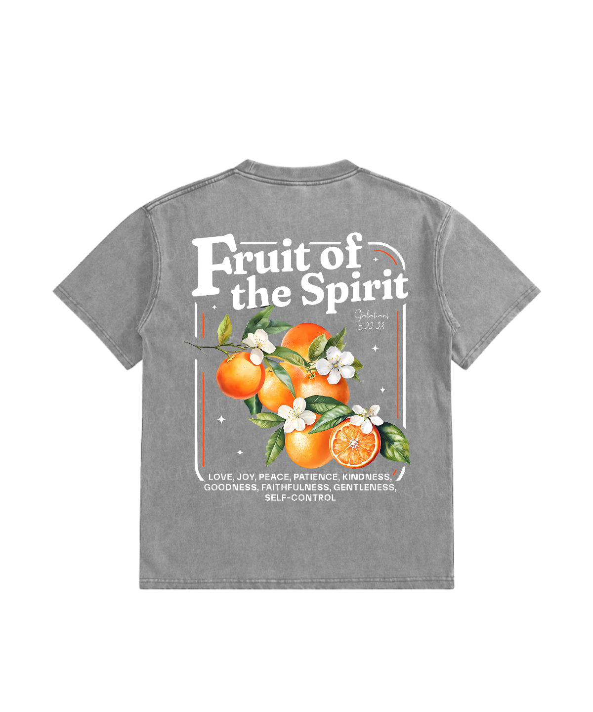 Kids Fruit Of The Spirit Double Sided Washed Christian T-shirt