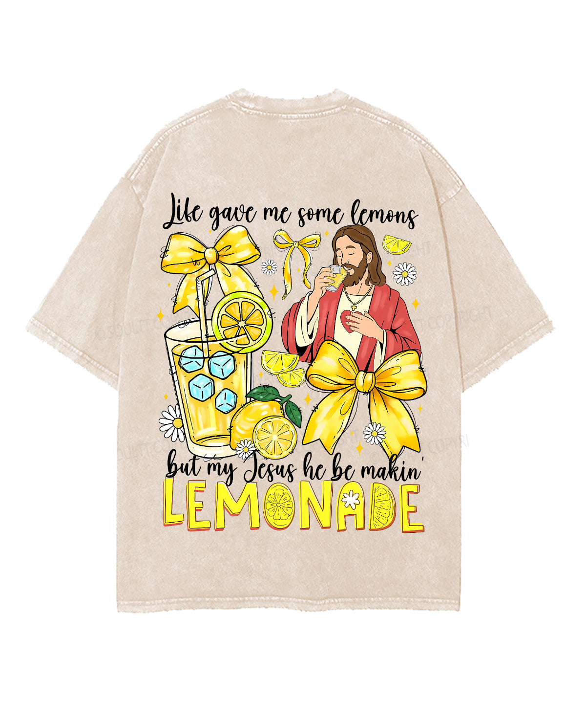 Life Gave Me Some Lemons Double Sided Unisex Washed Christian T-shirt