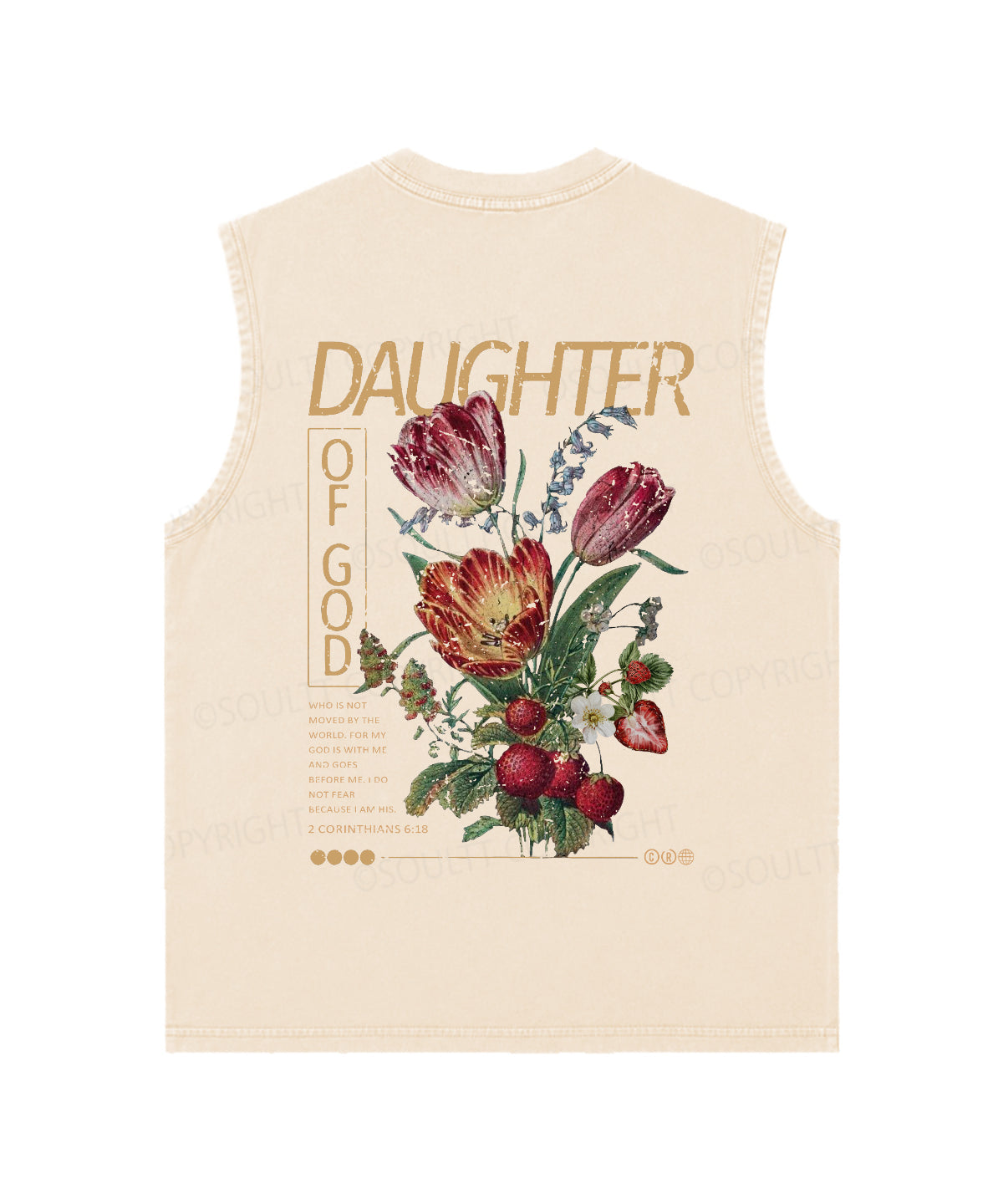Daughter Of God Double Sided Unisex Washed Sleeveless Christian Tank Top