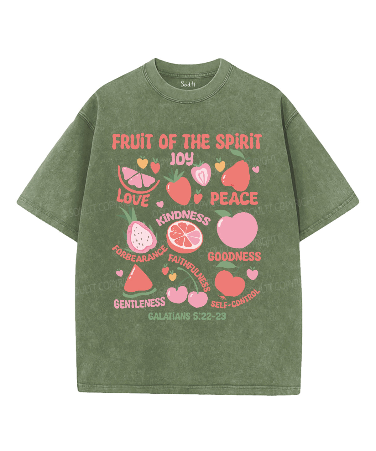 Fruit Of The Spirit Washed Christian T-shirt