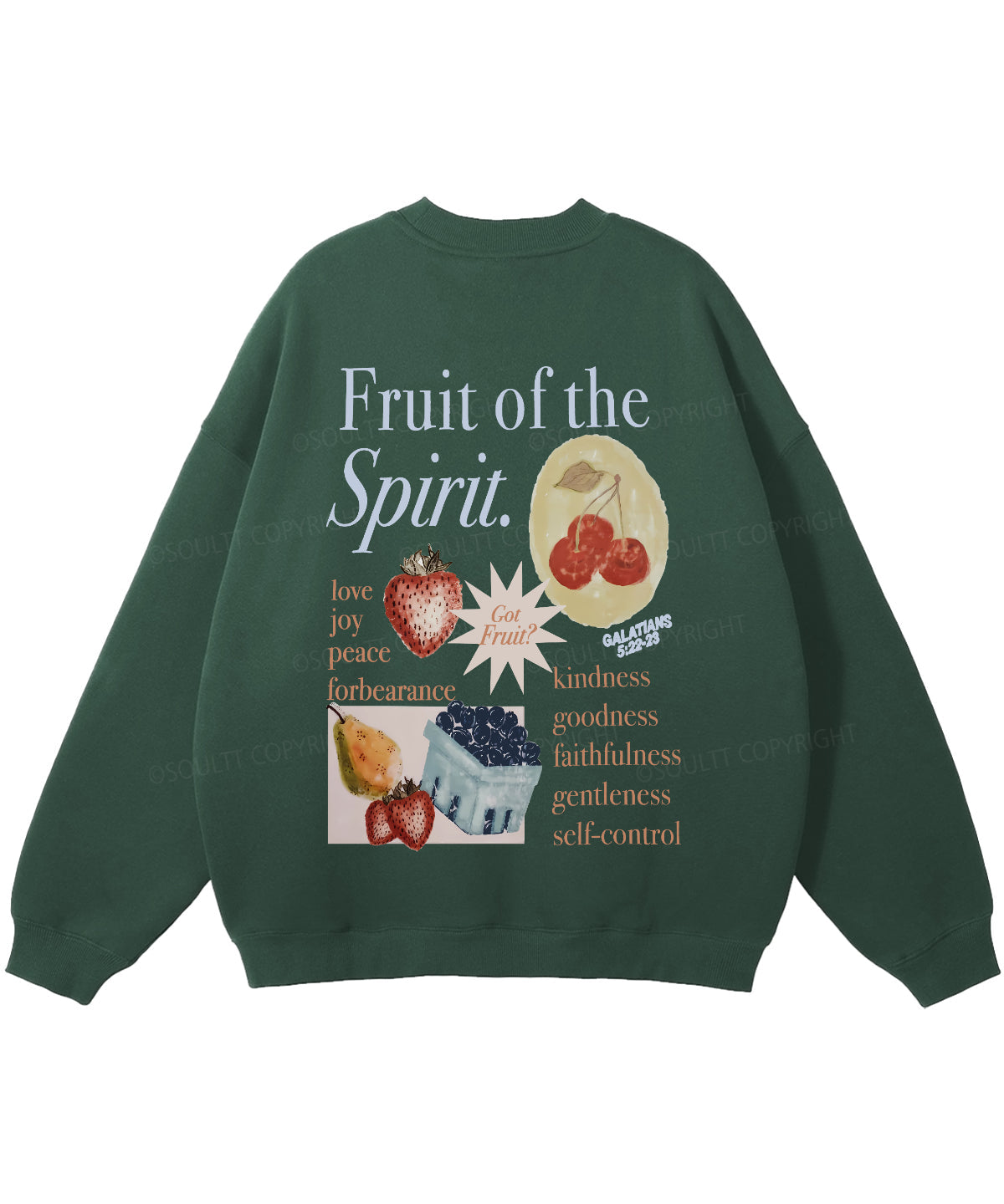Fruit Of The Spirit Double Sided Christian Sweatshirt
