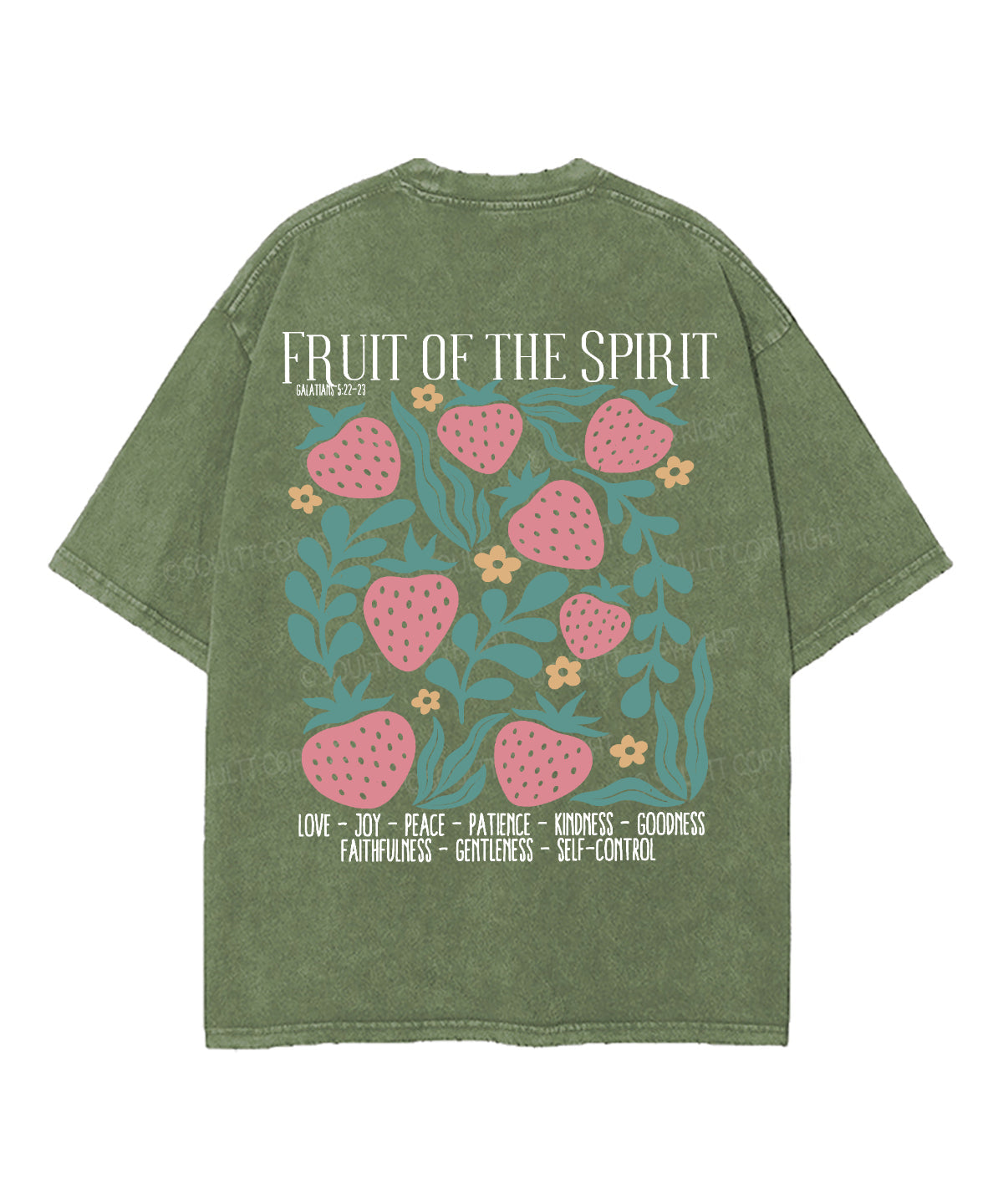 Fruit Of The Spirit Double Sided Unisex Washed Christian T-shirt