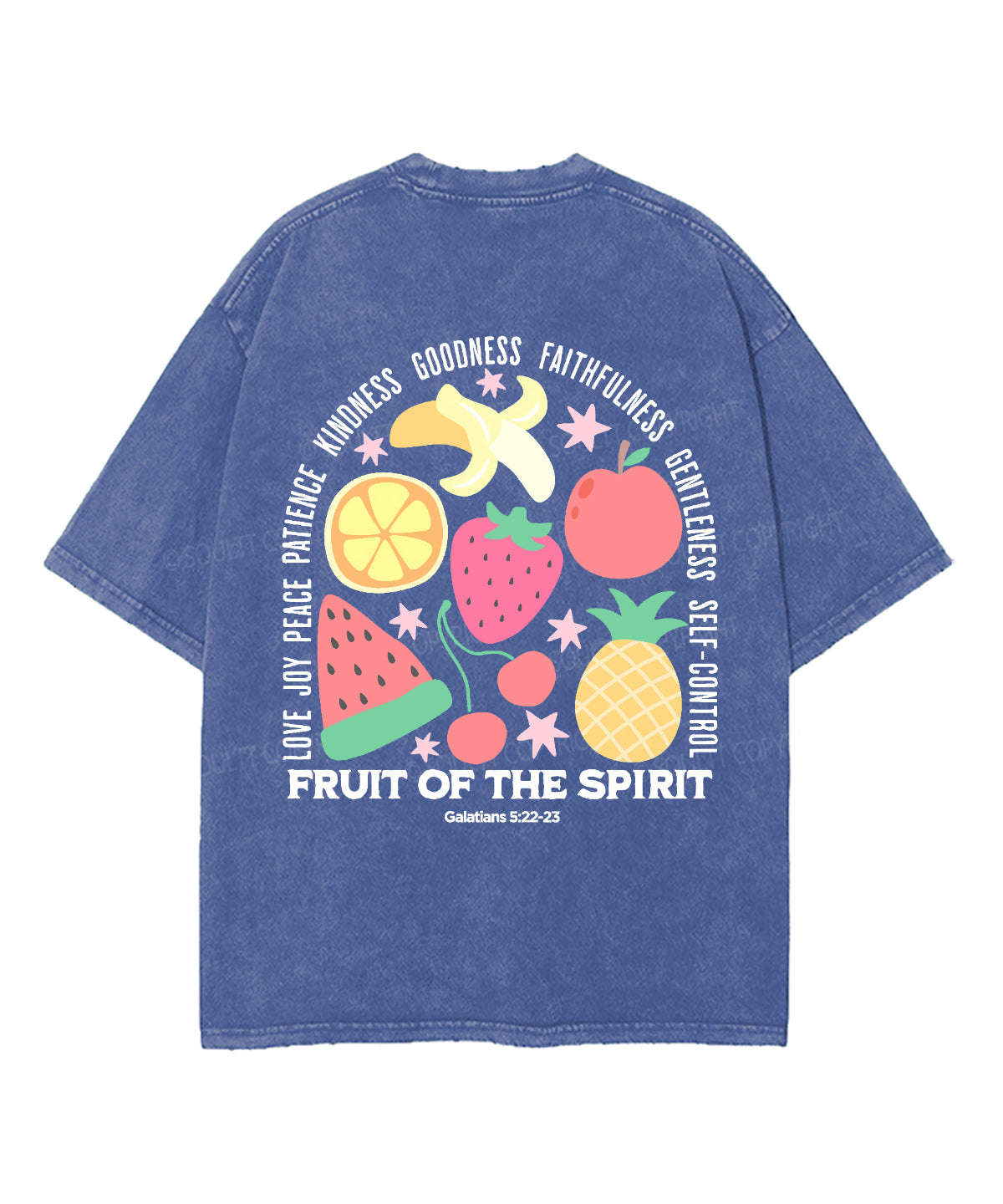 Fruit Of The Spirit Double Sided Unisex Washed Christian T-shirt