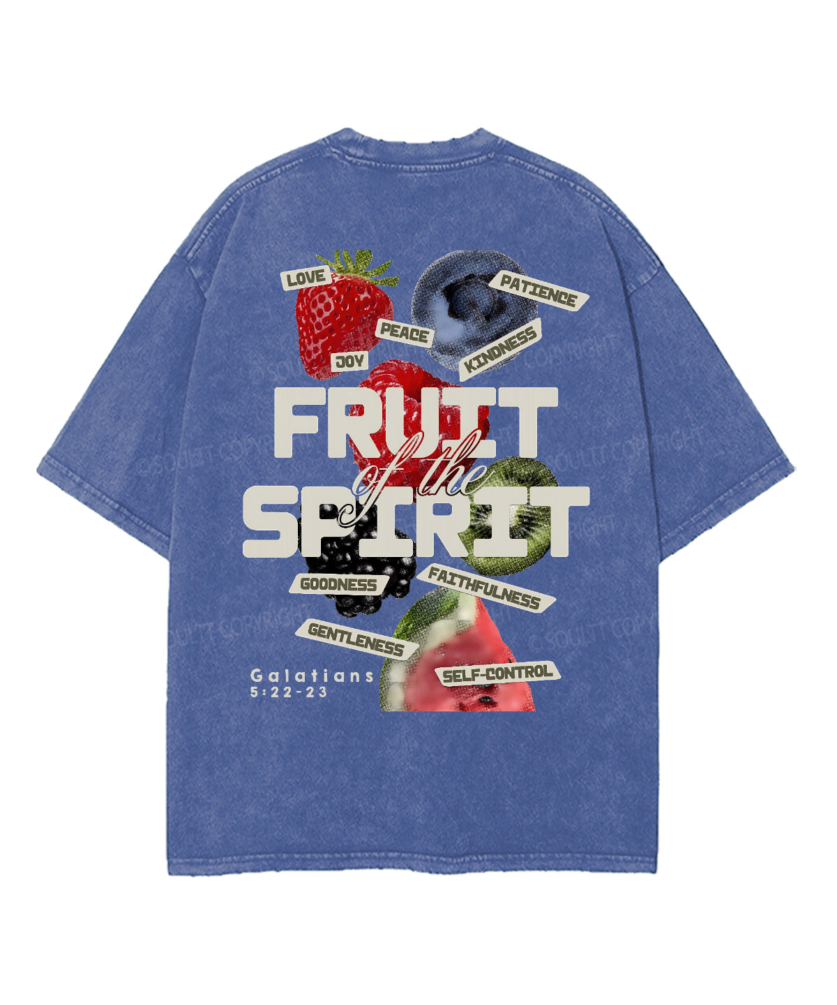 Fruit Of The Spirit Double Sided Unisex Washed Christian T-shirt
